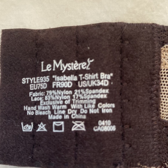 Le Mystere Isabella Underwire T-Shirt Bra style 935 in Natural Mink in 34D - Picture 9 of 9